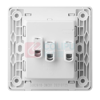 西门子 SIEMENS 开关插座面板 10A斜五孔插座 86型暗装插座 皓彩雅白