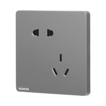 西门子 SIEMENS 开关插座面板 10A斜五孔插座 86型暗装插座 皓彩深灰银 5UB26181NC022P