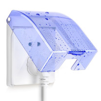 德力西电气 DELIXI ELECTRIC 开关插座防水盒86型 蓝色透明防溅盒面盖防水插座盒(DC)