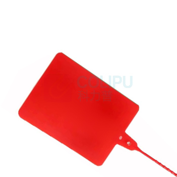 罗德力 彩色物流挂牌封条扎带标牌塑料封条 80*100mm 1000条/组 (红色)
