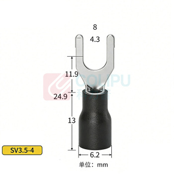 RONGSTO SV接线端子 SV3.5-4 SV叉型 (红,蓝,黑,黄颜色随机) 铜芯镀锡