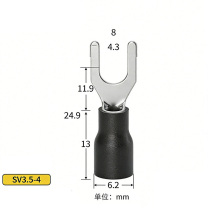 RONGSTO SV接线端子 SV3.5-4 SV叉型 (红,蓝,黑,黄颜色随机) 铜芯镀锡
