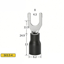 荣视通 SV接线端子 SV3.5-4 SV叉型 (红,蓝,黑,黄颜色随机) 铜芯镀锡