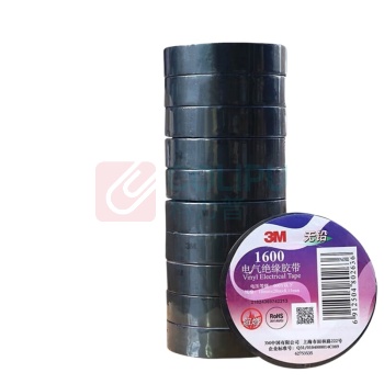 3M PVC电工胶布无铅 18mm*20m*0.15mm 1600# 600V 防潮耐酸碱 (黑色) 10卷起订