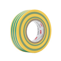 3M 电工胶带 160# 18mm*20m*0.15mm(20卷) (黄绿色) 电气绝缘胶带PVC电工胶布无铅600V 防潮耐酸碱