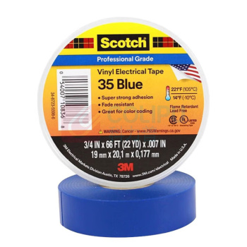 3M 绝缘胶带 Scotch35# 蓝19mm×20.1m