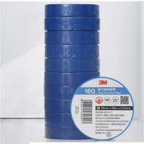 3M 电工胶带 18mm*20m*0.15mm 160# (蓝色) 加长加厚款 (10卷)/1桶