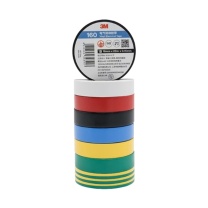 3M 电气绝缘胶带 18mm*20m*0.15mm 160# (黄绿色) 加长加厚款 (10卷)/1桶