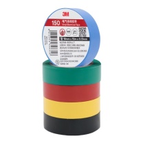 3M 电工绝缘胶带 150# 18mm*0.13mm*10m/卷 (黄、绿、红、黑)