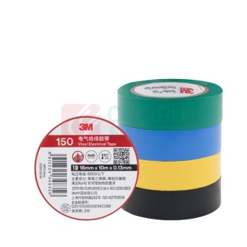 3M 电工绝缘胶带 150# 18mm*0.13mm*10m/卷 (黄、绿、红、黑)