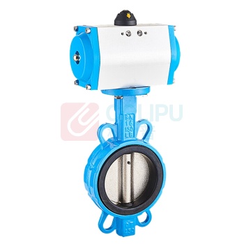 康迪普 蝶阀 D671X-16Q 公称通径:DN300, 公称压力:PN16, 密封副材质:聚四氟乙烯(PTFE), 驱动方式:气动, 压力等级:1.6MPa