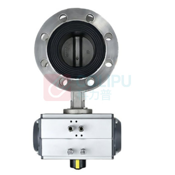 加能 不锈钢法兰气动蝶阀 D641X-10P-DN350 DN350 双作用 开关型 24V/220V 含三联件 80℃ 运费另议