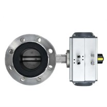 加能 不锈钢法兰气动蝶阀 D641X-10P-DN400 DN400 双作用 开关型 24V/220V 含三联件 80℃ 运费另议