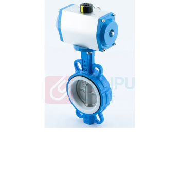 加能 WCB对夹四氟气动蝶阀 D671F-10C-DN800 DN800 双作用 开关型 80℃ 运费另议
