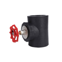 润宏工品 PE升降式截止阀 110 对接阀门热熔开关接头 (黑红色)