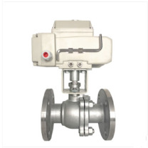 FGO 电动法兰球阀 Q941F-16P DN15 不锈钢304四氟密封开关型220V 