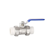 润宏工品 PPR双活接黄铜球阀 DN25 一个 (银色)