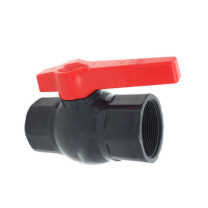 润宏工品 UPVC丝口球阀 DN40 φ50 (黑红色)