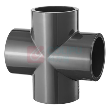 有豫 工业用PVC-U管正四通 粘接承插 dn90 PN16/GB/T4219.2 起订量50个