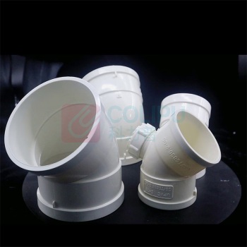 逸达尚 PVC 45度直弯头排水管检查口下水管配件 82046 国标加厚125mm
