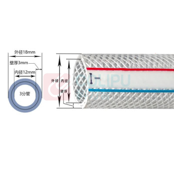糜岚 PVC纤维增强管水管塑料软管 8分 内径22mm(8分)壁厚2.5mm