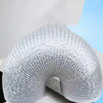 比一比 工业耐高温150度 加厚四层铝箔风管 UV烘烤箱激光电晕回流焊排烟管 伸缩排风管 管径200mm 长5m,间距1.2mm,钢径:1.6mm(定制)