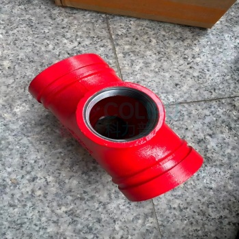 铸固 ZHUGU 沟槽式异径四通 DN80×40 卡箍-丝扣