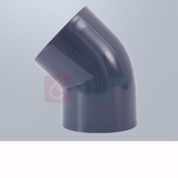 三佑 UPVC给排水管直角弯头45° DN150 【国标工业级弯头 / 耐酸碱】 (深灰色) 起订量1发货
