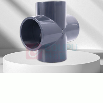 三佑 UPVC给排水管顺水四通通接头 40 【国标工业级/耐酸碱】 (深灰色) 起订量9发货