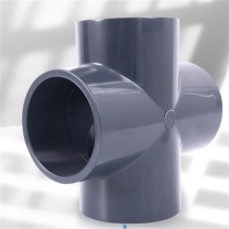 三佑 UPVC给排水管顺水四通通接头 150 【国标工业级/耐酸碱】 (深灰色) 起订量1发货