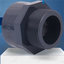 三佑 PVC-U管 给水管外丝直接头 DN100 【内径110 /国标化工级】隔离光线耐酸碱 (深灰色) 起订量3发货