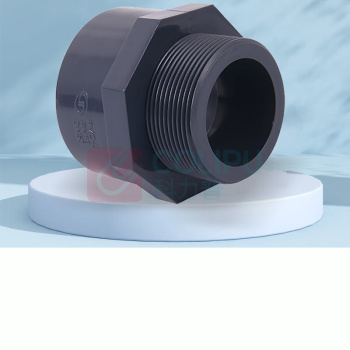 三佑 PVC-U管 给水管外丝直接头 DN100 【内径110 /国标化工级】隔离光线耐酸碱 (深灰色) 起订量3发货