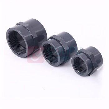 三佑 PVC-U管 给水管内丝直接头 DN100 【内径110 /国标化工级】隔离光线耐酸碱 (深灰色) 起订量3发货