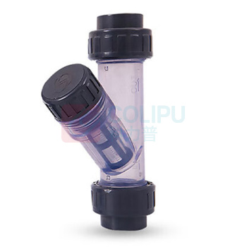三佑 upvc给排水管配件 透明Y型过滤器25 双活接 DN20 【60目滤网 /管道杂质过滤】 化工级 (深灰色) 起订量2发货