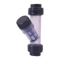 三佑 upvc给排水管配件 透明Y型过滤器32 双活接 DN25【60目滤网 /管道杂质过滤】 化工级 (深灰色) 起订量2发货