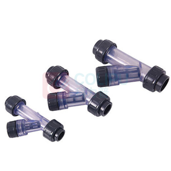 三佑 upvc给排水管配件 透明Y型过滤器32 双活接 DN25【60目滤网 /管道杂质过滤】 化工级 (深灰色) 起订量2发货