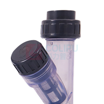 三佑 upvc给排水管配件 透明Y型过滤器32 双活接 DN25【60目滤网 /管道杂质过滤】 化工级 (深灰色) 起订量2发货