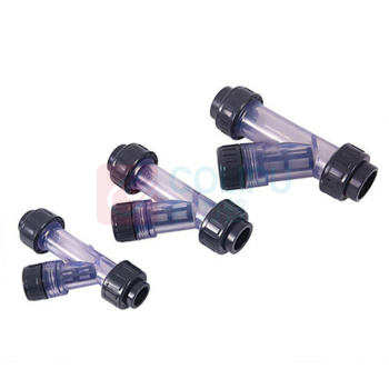 三佑 upvc给排水管配件 透明Y型过滤器63 双活接 DN50 【60目滤网 /管道杂质过滤】 化工级 (深灰色) 起订量1发货