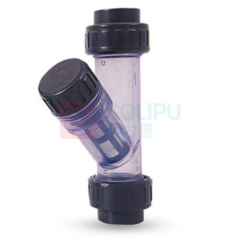 三佑 upvc给排水管配件 透明Y型过滤器50 双活接 DN40 【60目滤网 /管道杂质过滤】 化工级 (深灰色) 起订量1发货
