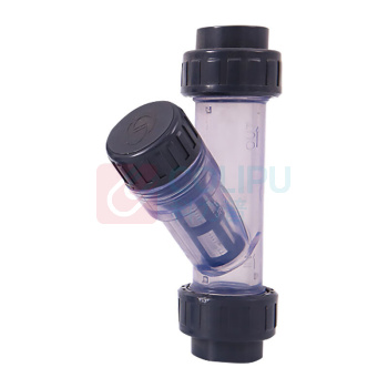 三佑 upvc给排水管配件 透明Y型过滤器90 无活接 DN80 【60目滤网 /管道杂质过滤】 化工级 (深灰色) 起订量1发货