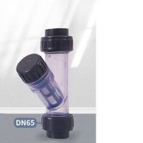 三佑 upvc给排水管配件 透明Y型过滤器75 双活接 DN65 【60目滤网 /管道杂质过滤】 化工级 (深灰色) 起订量1发货