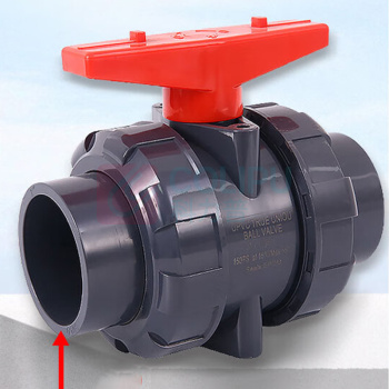 三佑 UPVC给排水管配件 双活接球阀40 阀门开关 隔离光线耐酸碱 DN32【国标化工级/EPDM密封】 (深灰色)
