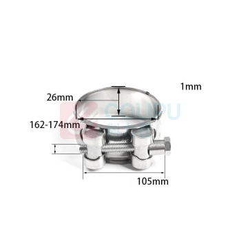 天卓五金 304不锈钢强力型喉箍 162-174mm 304手拧