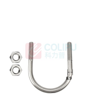 润宏工品 u型卡 M10*219 DN200 不锈钢 1套/包 一套包含1个管卡和两只螺母