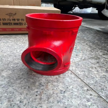 铸固 ZHUGU 沟槽式异径四通 DN100×50 卡箍-丝扣