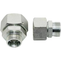 璐克斯 碳钢内外丝直角接头 2C9-12 M12*1.5H锥头6mm活内丝 转M12*1.5H锥头6mm外丝