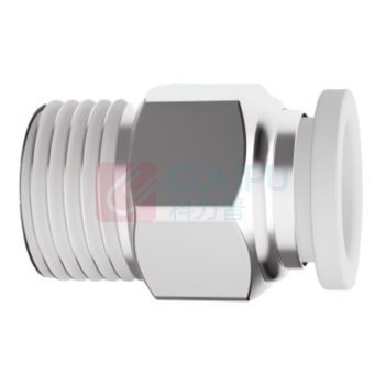 辽誉 PPC系列螺纹直通接头 PPC10-02 快插接口10mm 外螺纹Rc1/4 黄铜+塑料接头