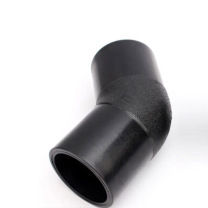 润宏工品 PE45度对接式弯头 L400 45°接头 (黑色)