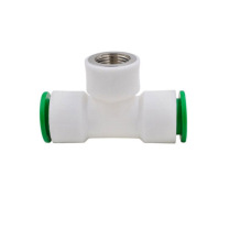 润宏工品 PPR快速接头 32*1/2 内丝三通 (白色)