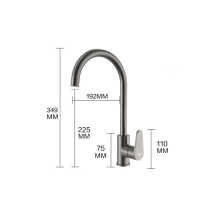 四季沐歌 MICOE 枪灰旋转水龙头 M-C100H-1N 尺寸:349mm